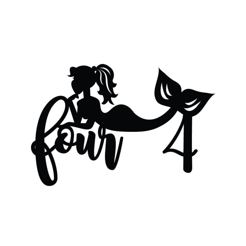 Age 4 Mermaid Cake Topper