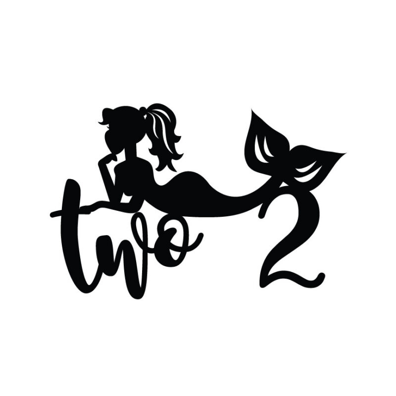 Age 2 Mermaid Cake Topper