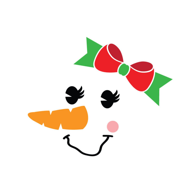 Girl Snowman Face SVG