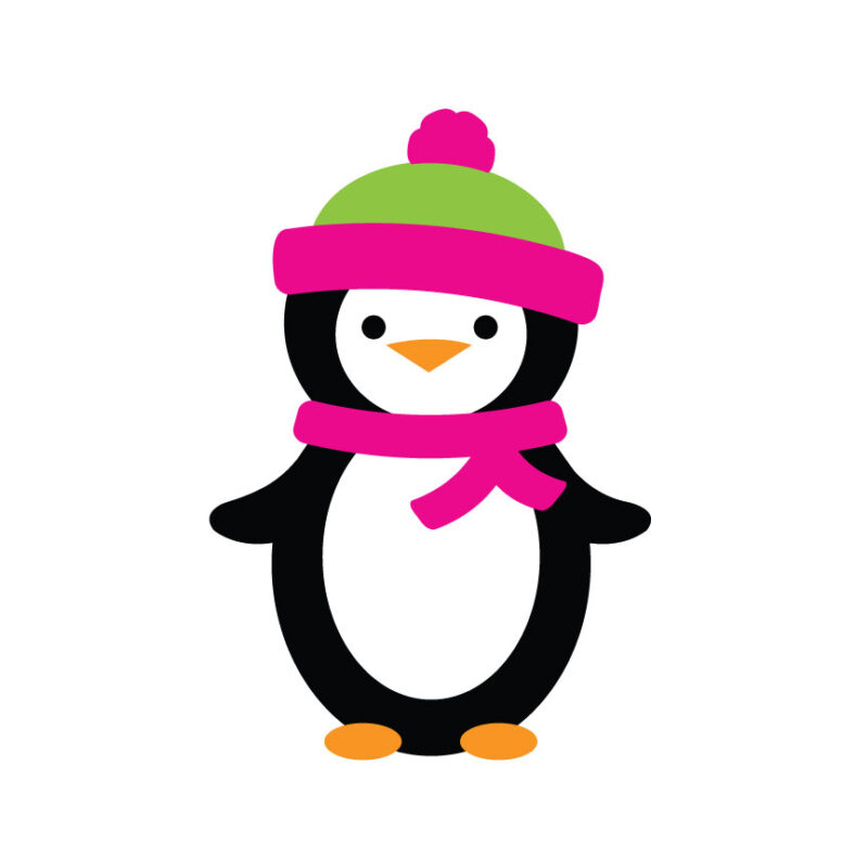 Penguin with Winter Hat SVG