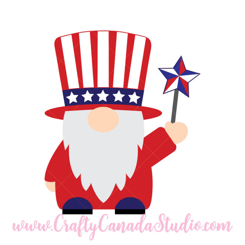 Patriotic 4th of July Gnome SVG
