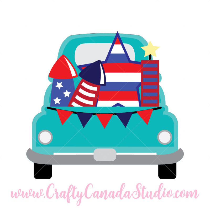 Vintage 4th Of July Truck SVG
