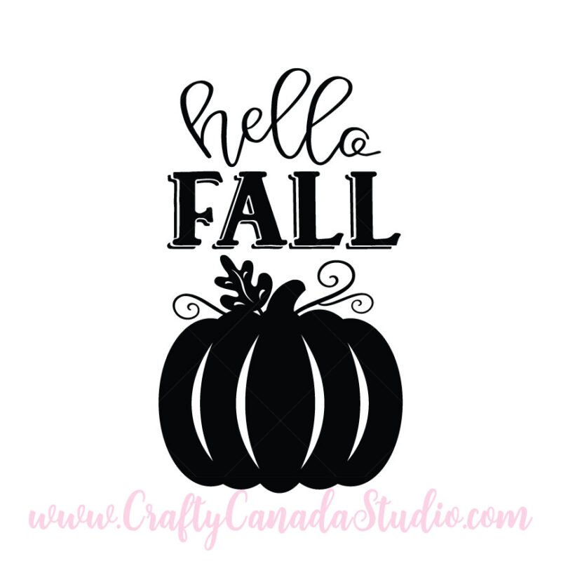 Hello Fall SVG with Pumpkin