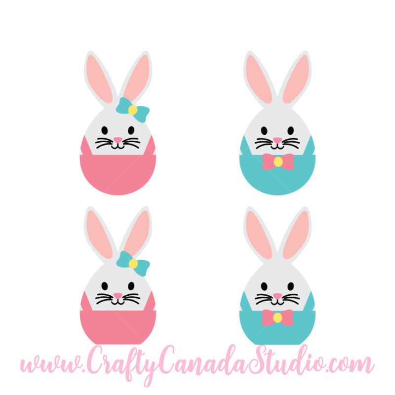 Egg Shaped Easter Bunny SVG