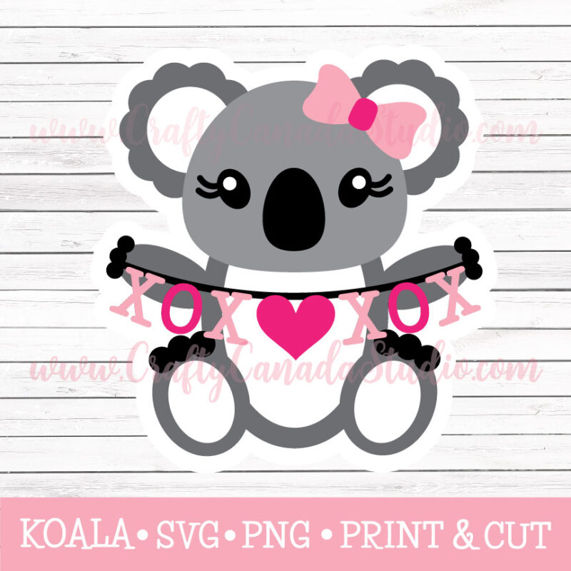 Girl Koala Valentine's SVG